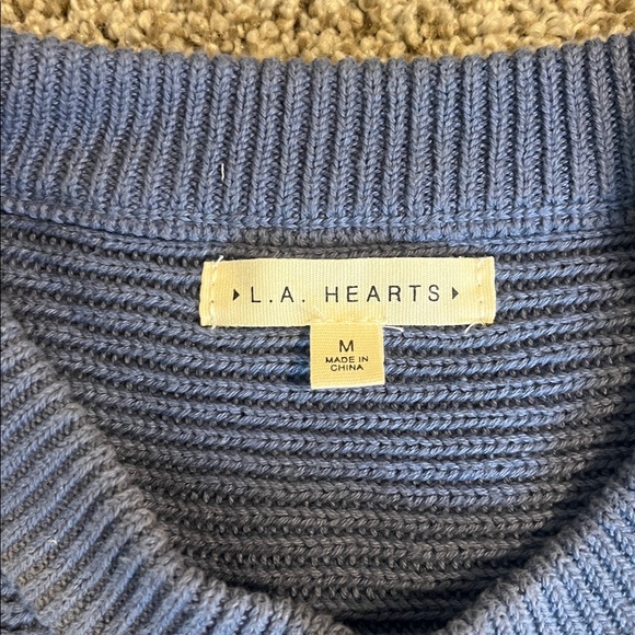 Women’s La Hearts Slate Blue Ribbed Sweater - Picture 4 of 5